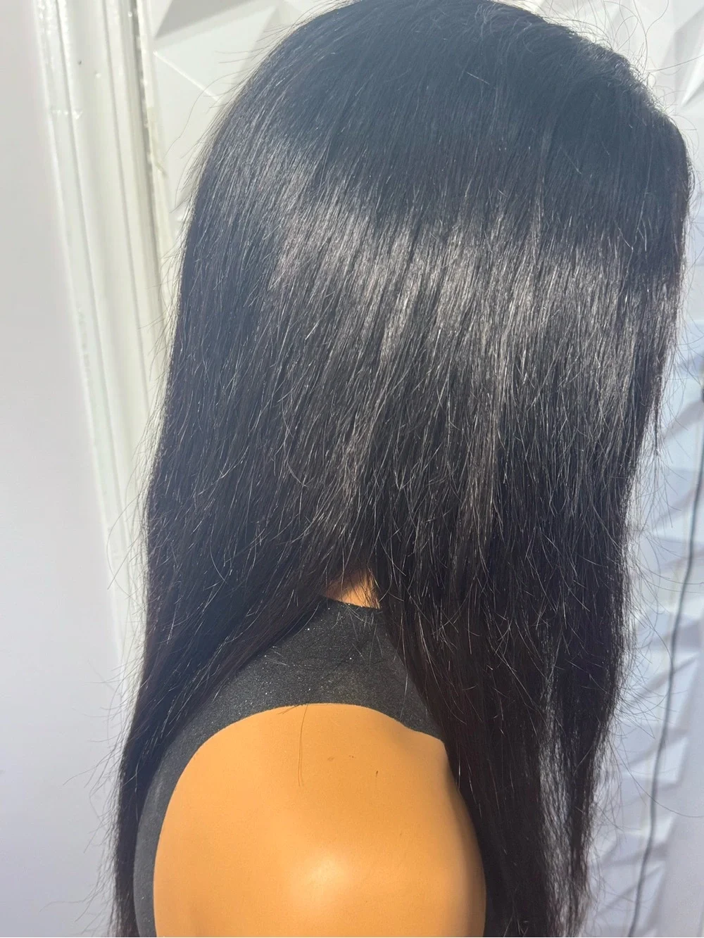 18 Inch 100% Human Hair 4x4 Closure Wig Glueless Natural Black Lace Wig